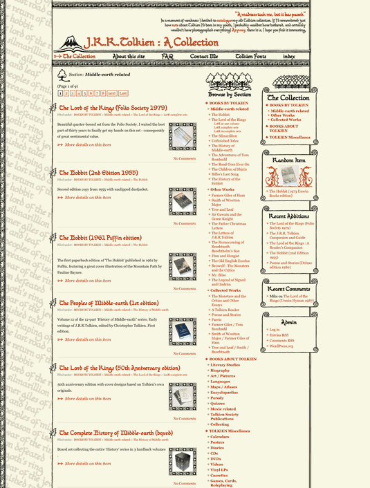 Tolkien Wordpress theme