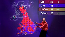 TV graphics from BBC General Election programme 2001