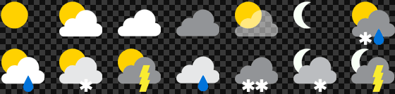 transparent golden ratio weather symbols