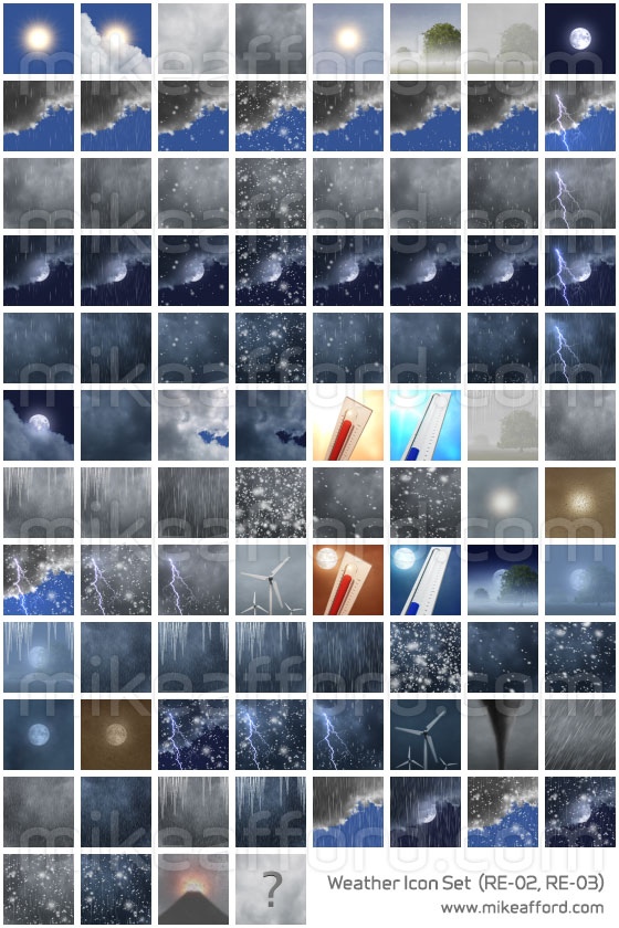 realistic weather symbols