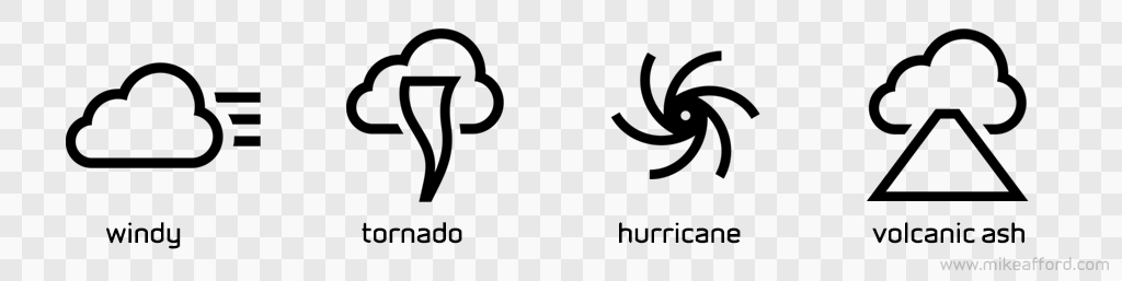 hurricane storm wind tornado weather icons