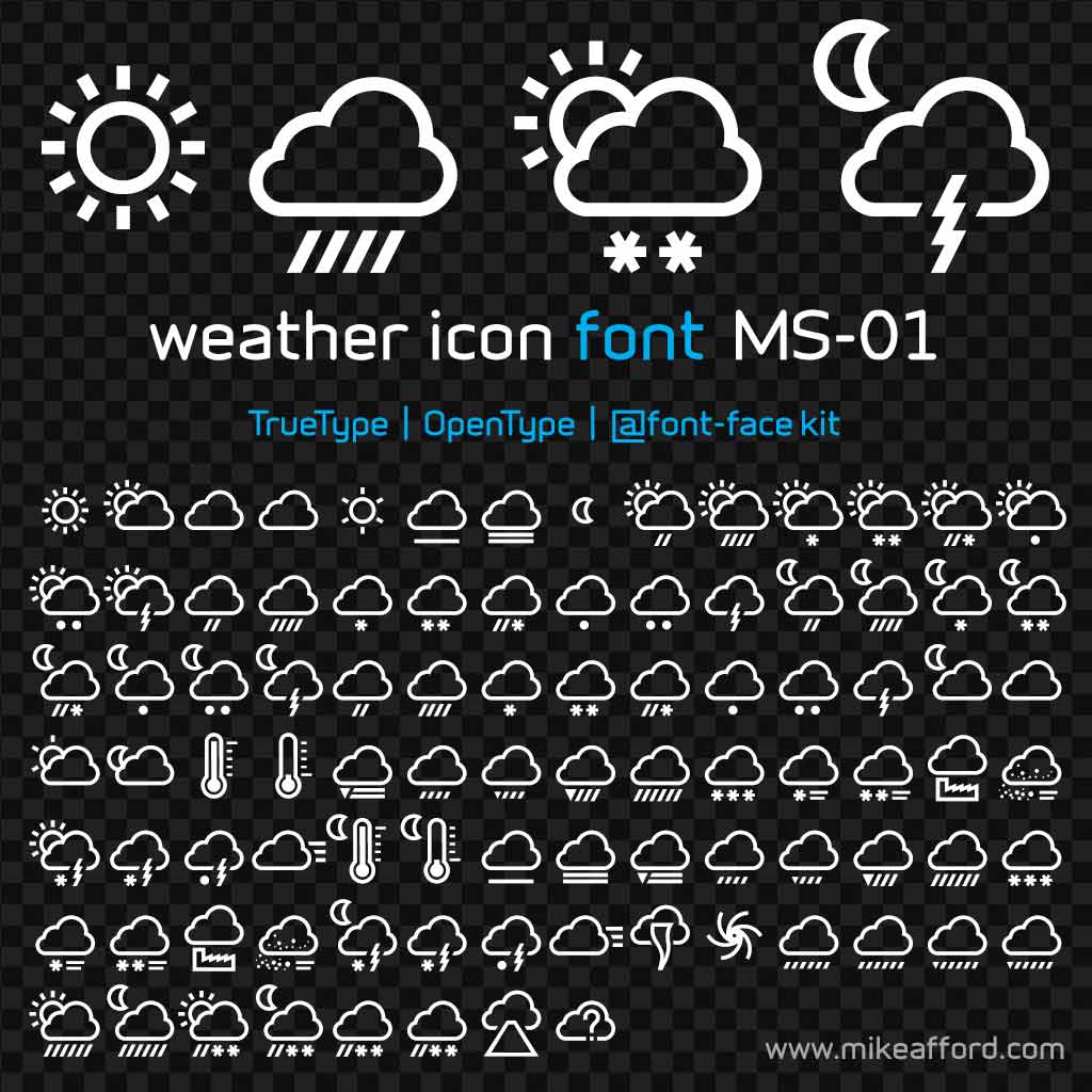 weather icon font MS-01 low resolution preview image