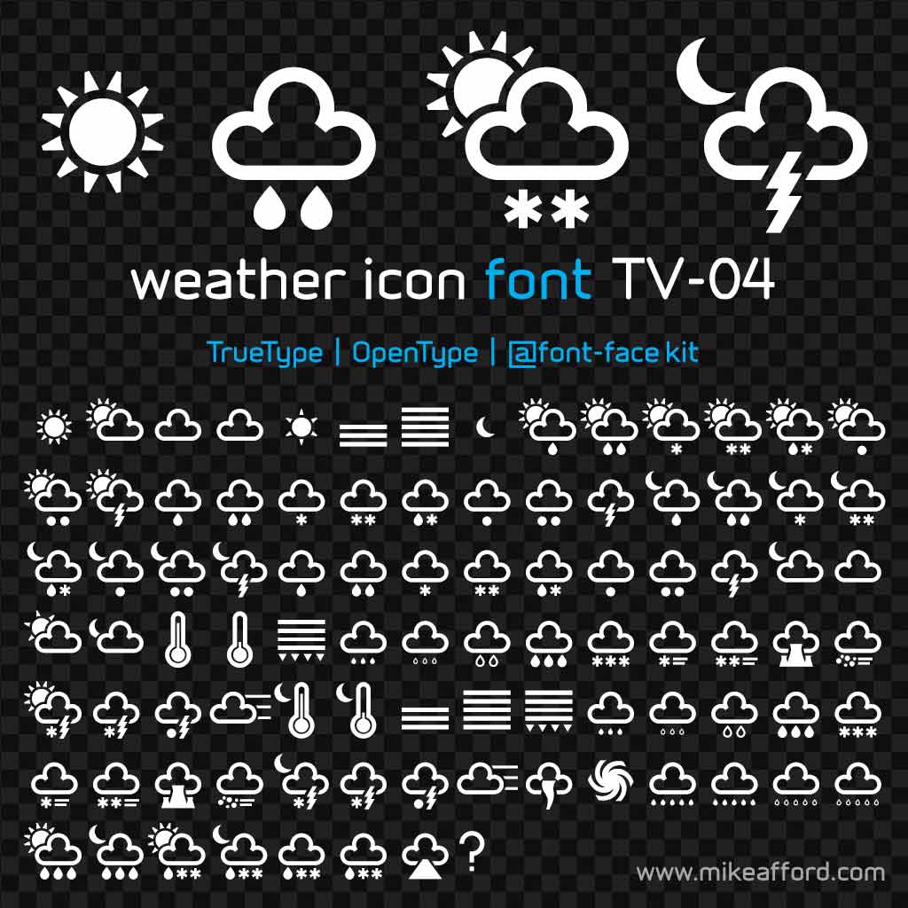 weather icon font TV-04 low resolution preview image