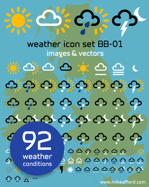 weather icon set BB-01 low resolution preview image