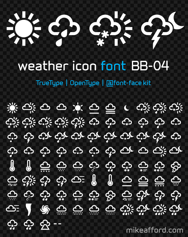 weather icon font BB-04 low resolution preview image