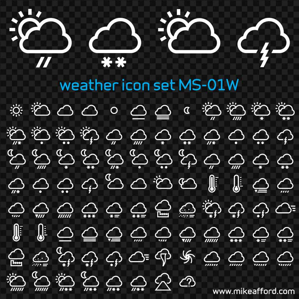 Weather Icon Set : MS-01W | Mike Afford Media