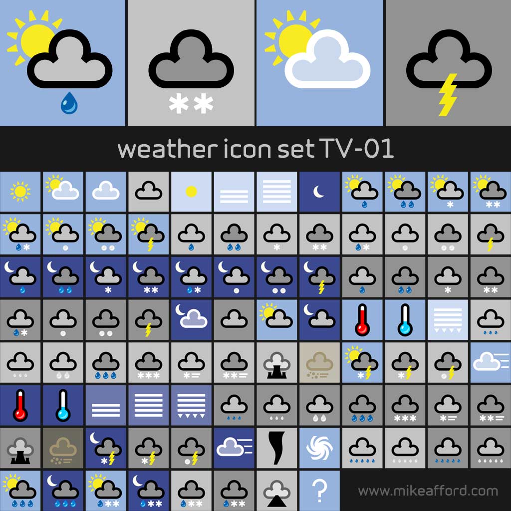 Weather Icon Set : TV-01 | Mike Afford Media